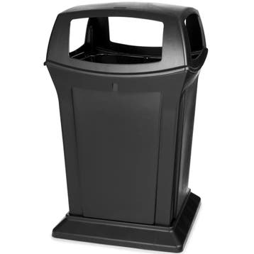 Afvalbak | RANGER | Kunststof | Zwart | 170.3L | Open |, Verzenden