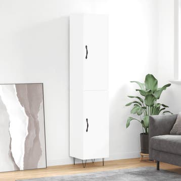 vidaXL Hoge kast 34,5x34x180 cm bewerkt hout wit, Verzenden, Nieuw