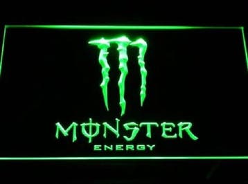 Monster Energy neon bord lamp LED verlichting reclame lichtb, Verzenden