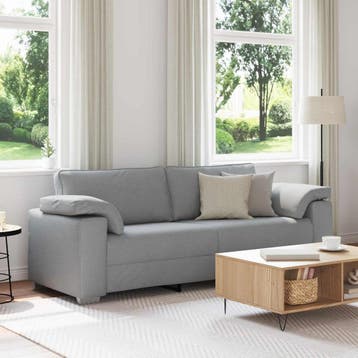 vidaXL 3-Zits Sofa Lichtgrijs 220 cm Stof, Huis en Inrichting, Zetels | Zetels, Verzenden, Nieuw