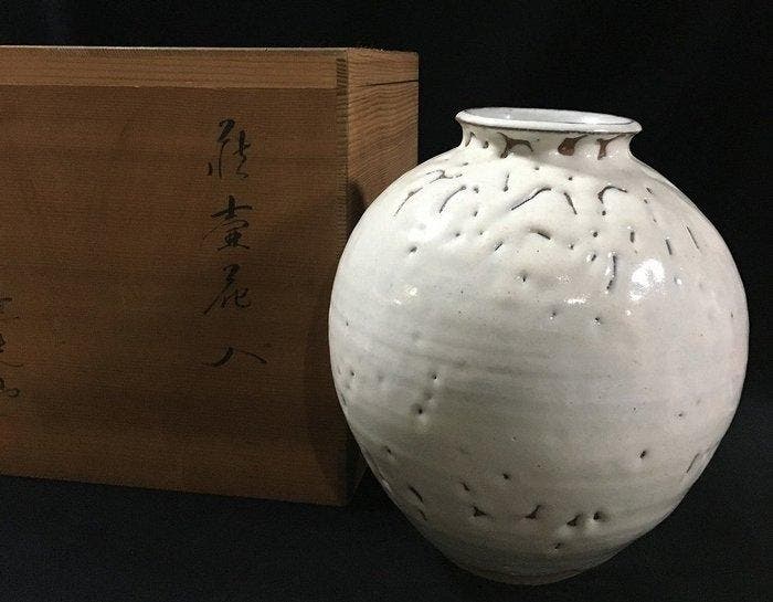 Fine Japanese Hagi Ware Ceramic Vase - Hagi Tsubo Hanare, Antiek en Kunst, Antiek | Overige Antiek