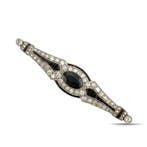 Broche Broche exclusive en platine vintage avec saphir de