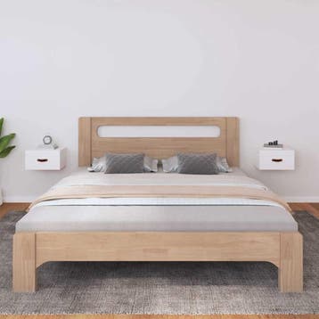 vidaXL Nachtkastjes 2 st wandgemonteerd 40x29,5x22 cm wit, Verzenden
