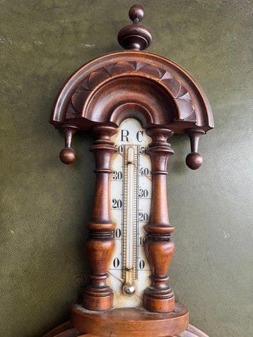 F.A. Thiele Aneroid barometer - Bois, Verre, Laiton - F.A.