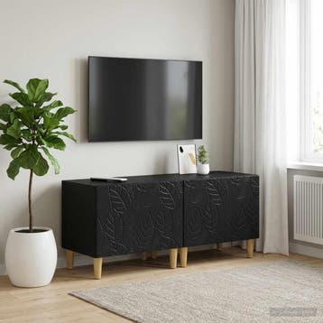 vidaXL Tv-meubel Zwart Bewerkt hout, Verzenden, Nieuw