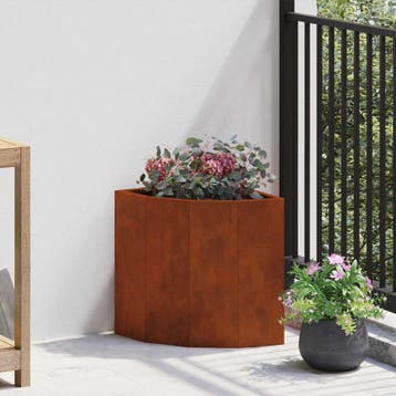 vidaXL Hoek Plantenbak Roestkleurig 30 x 30 x 35 cm weervast, Verzenden