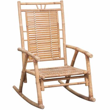 vidaXL Schommelstoel met kussen bamboe, Verzenden, Nieuw