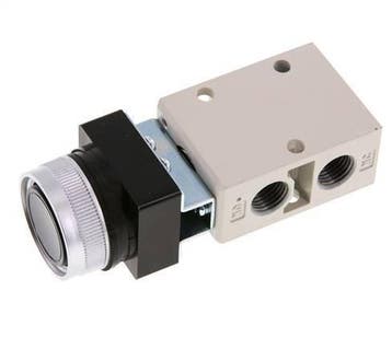 vanne à bouton poussoir 3/2 G1/4 noir 0-8bar/0-112psi YPC, Verzenden