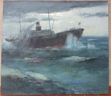 Maurice Seghers (1883-1959) - Storm op zee - Belgische