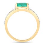 Ring - 14 karaat Geel goud - 1.25ct. tw. Smaragd - Diamant -, Bijoux, Sacs & Beauté