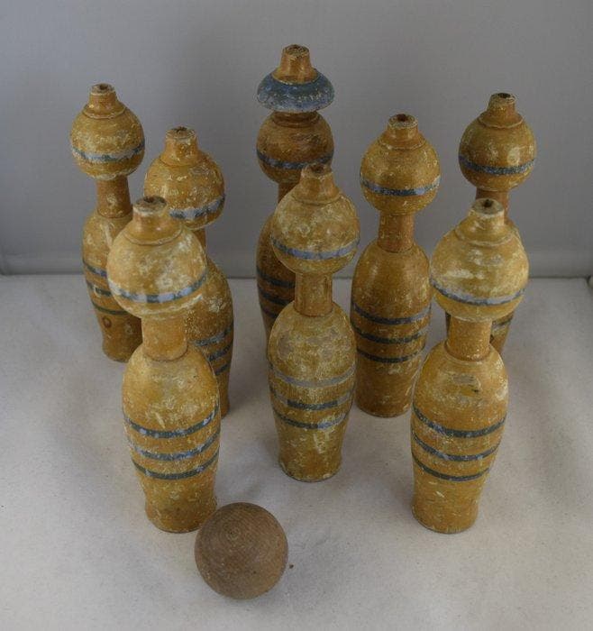 Antique bowling game - Speelgoed - 1930-1940 - Verenigd, Antiquités & Art, Antiquités | Jouets