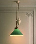 Lamp - Porselein, Glas - Art-deco hanglamp