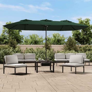 vidaXL Parasol dubbel 449x265 cm groen, Verzenden, Nieuw