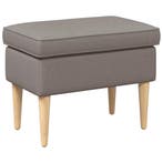vidaXL Voetenbank 55 x 35 x 41 cm 100% polyester Berkenhout, Verzenden, Nieuw
