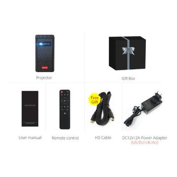 P20 LED Mini Projector - Beamer Home Media Speler Zwart, Verzenden