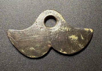 Viking periode Brons Grote en Zeldzame Dubbele Maanhanger