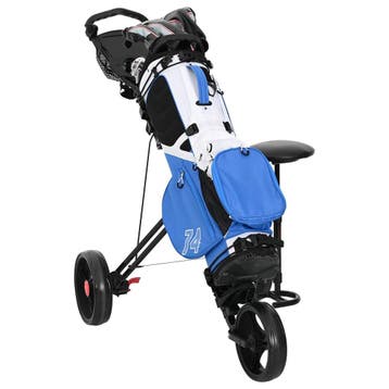 vidaXL Golf Trolley met Zitje Zwart 95 x 69 x 114 cm IJzer, Sports & Fitness, Verzenden