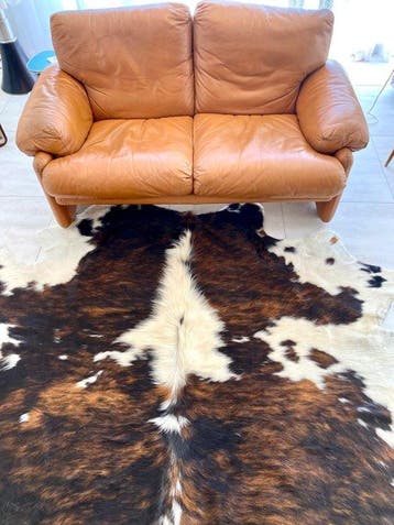 Tapis - 243 cm - 203 cm - Peau de Vache Vintage