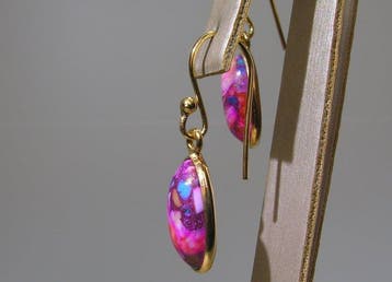 Turquoise Oorbellen - Hoogte: 30 mm - Breedte: 8.3 mm- 2.69