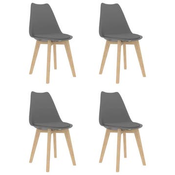vidaXL Eetkamerstoelen 4 st kunststof grijs, Verzenden, Nieuw