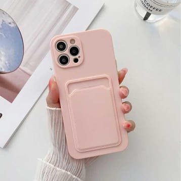 iPhone 13 Kaarthouder - Wallet Card Slot Cover Hoesje Roze, Verzenden, Nieuw