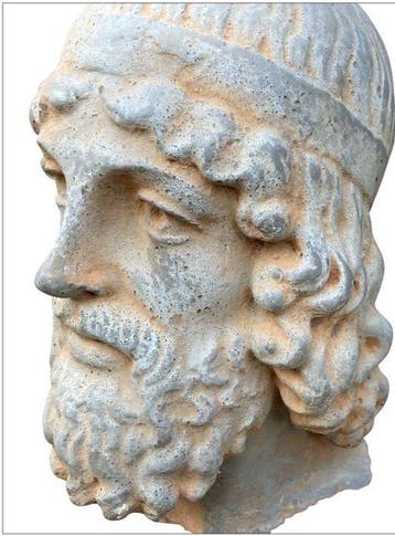 sculptuur, Testa Ulisse 41 cm h totale - 42 cm - Steen