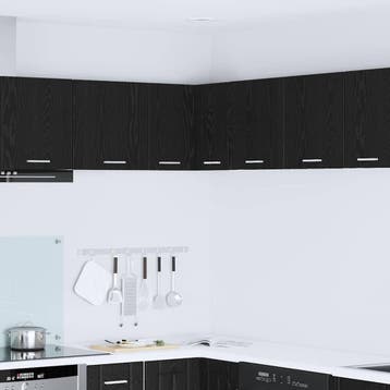 vidaXL Hangkast Zwart Eiken en Wit 57 x 57 x 40 cm Bewerkt, Verzenden