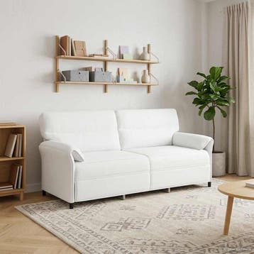 vidaXL 3-Zits Sofa 3-zits Wit 198 x 83 x 95 cm Stof, Verzenden, Nieuw