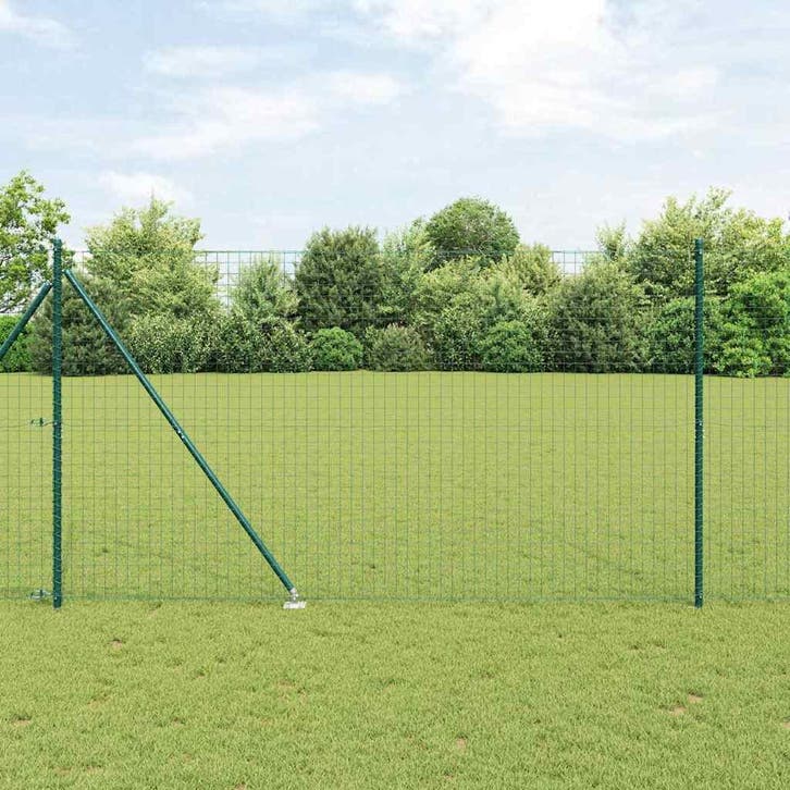 vidaXL Hekpaal met grondpen 13 st Groen Gepoedercoat staal, Tuin en Terras, Palen, Balken en Planken, Nieuw, Verzenden