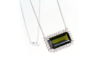 Collier - 18 carats Or blanc - 11.97ct. tw. Tourmaline -, Nieuw