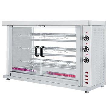 Kippengrill | 3 Spitten | Voor ca. 15 kippen | 400V |, Verzenden