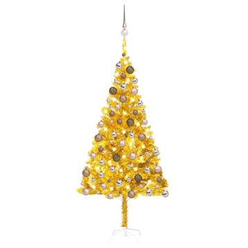 vidaXL Kunstkerstboom met verlichting en kerstballen 180 cm, Verzenden, Nieuw