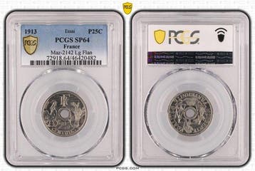 Frankrijk. 25 Centimes 1913 Concours de Becker. Essai Flan