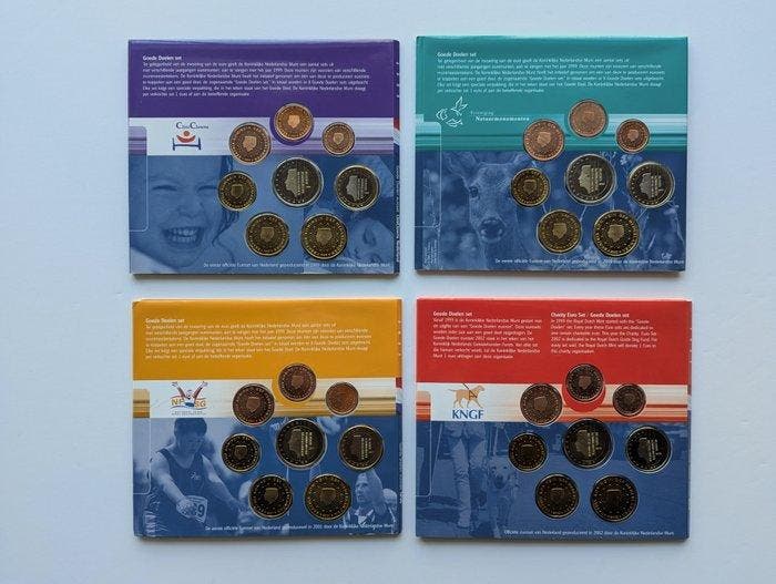 Nederland. Year Set (BU) 1999/2002 (4 Sets) (Zonder, Postzegels en Munten, Munten | Europa | Niet-Euromunten