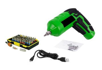 Set van schroef- en boormachine op USB plus grote set bits, Verzenden, Nieuw