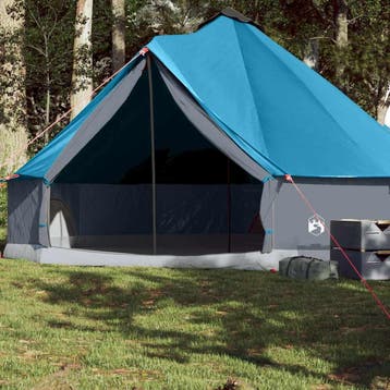 vidaXL Tipitent voor gezin 8-persoons waterdicht blauw, Caravanes & Camping, Verzenden
