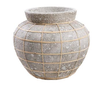 Bazar Bizar De Belly Vaas - Beton Grijs Naturel - L -, Maison & Meubles, Verzenden