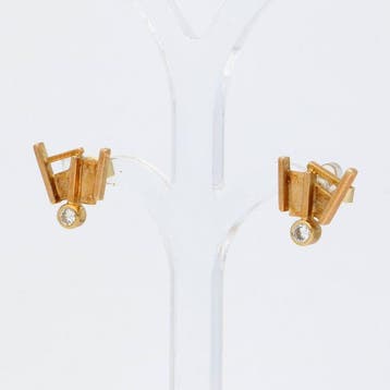 Boucles doreilles - 14 carats Or jaune Diamant (Naturelle), Nieuw