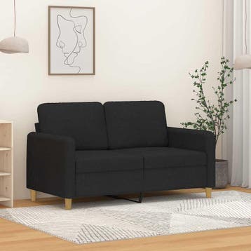 vidaXL Tweezitsbank / zetel 120 cm stof zwart, Huis en Inrichting, Verzenden, Nieuw