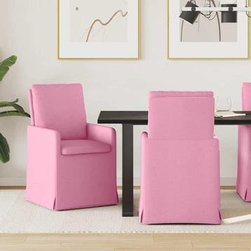 vidaXL Eetstoelen 2 st Stof Roze 57 x 67 x 98 cm, Verzenden
