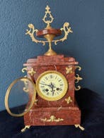 Klok Napoleon III Marmer, Brons, Messing - 1850-1900, Antiek en Kunst