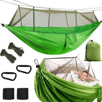 Heerlijk relaxen in deze hangmat met klamboe geen insecten!!, Nieuw