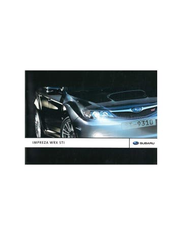 2008 SUBARU IMPREZA WRX STI BROCHURE NEDERLANDS