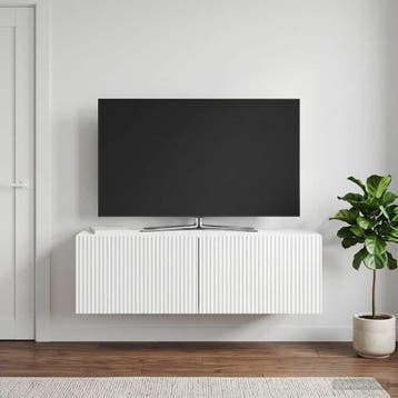 vidaXL Wandmontage TV-kast Hoogglans Wit 98 x 31 x 30 cm, Verzenden, Nieuw