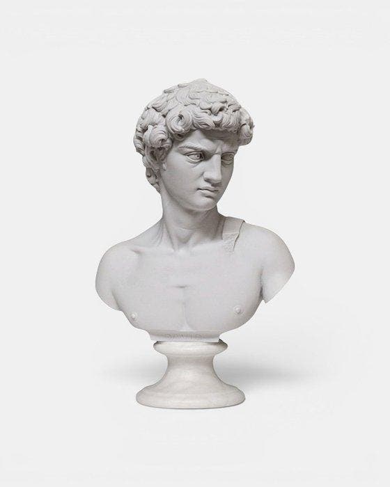 Beeld, Busto david di michelangelo 15 cm - 15 cm -, Antiquités & Art, Curiosités & Brocante