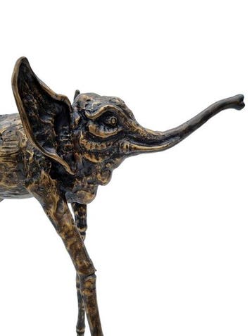 sculptuur, Surreal elephant artwork - 38 cm - Brons