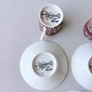 Piero Fornasetti - Tasse et soucoupe (5) - Porcelaine