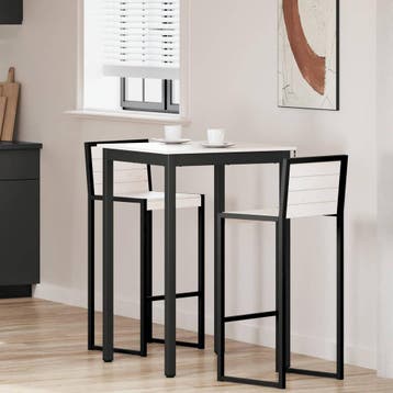 vidaXL Bartafel Wit 70 x 70 x 105 cm Massief grenenhout, Verzenden
