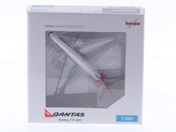 Schaal 1:500 Herpa 517850 Boeing 737-800 met winglets Qan..., Ophalen of Verzenden