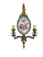 Applique murale (2) - Bronze, Porcelaine - Paire dappliques